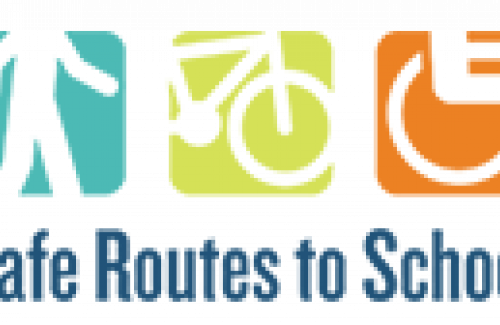 Safe Routes to School Logo with icon of a walker, bike and wheelchair